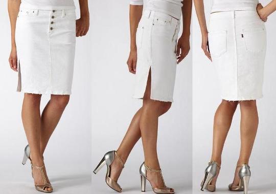 levis white denim skirt