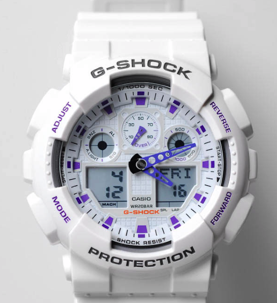 Frost White G-shock X-LARGE G is a good 